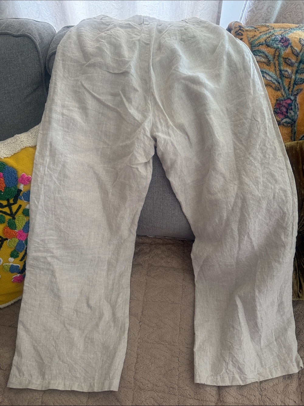 Dissh Norah Tan Natural Linen Pants Fully Lined Pockets Size 2 - Picture 8 of 14